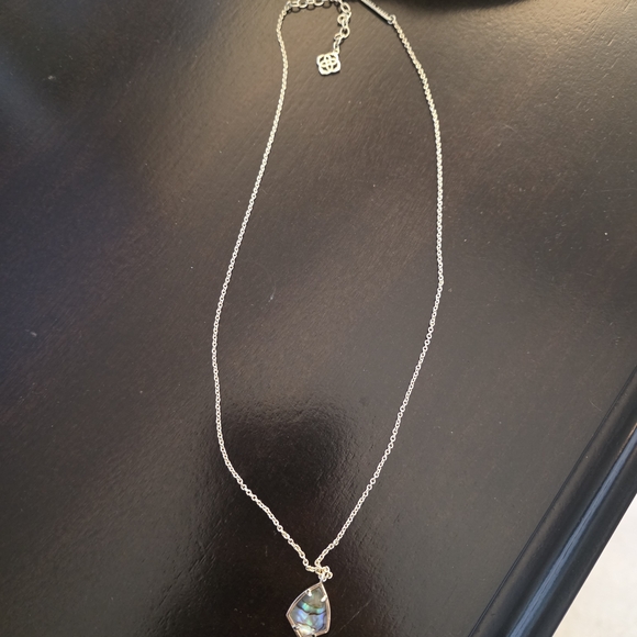 Kendra Scott Abalone Shell Silver Pendant Necklace - Multicolor - Picture 2 of 2